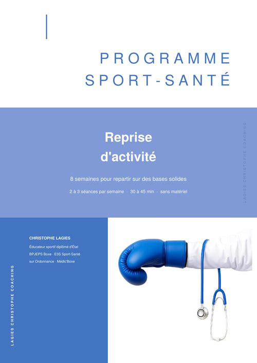 Couverture du Programme Sport-Santé — Reprise d'Activité sur 8 semaines, par Christophe Lagies, coach sportif diplômé d'État