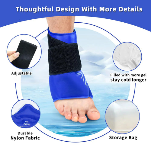 Chevillère avec Poche de Gel — Thérapie Chaud/Froid pour Blessures Sportives