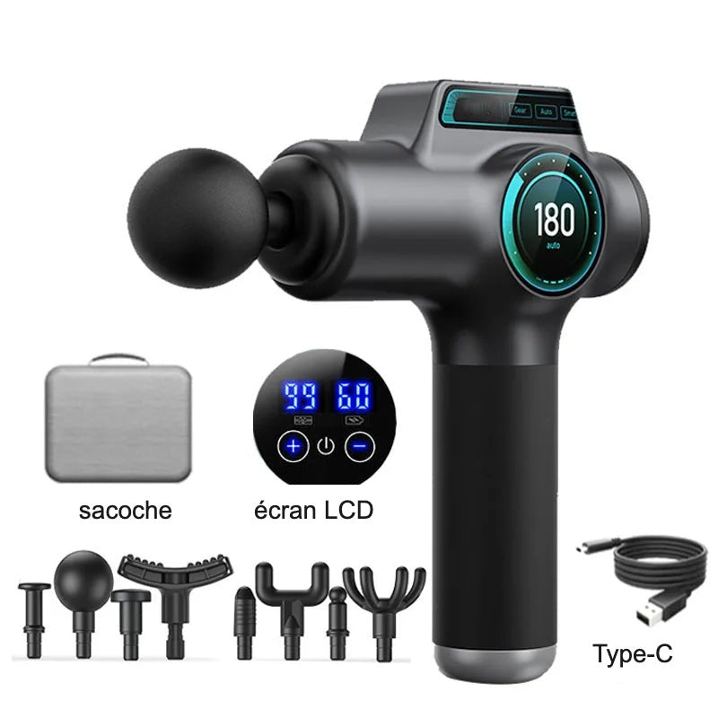 Pistolet de massage - sacoche écran LCD Type-C (FR)