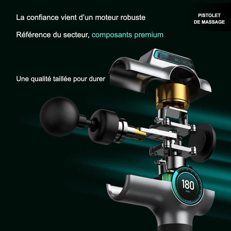 Pistolet de massage - moteur robuste composants premium (FR)